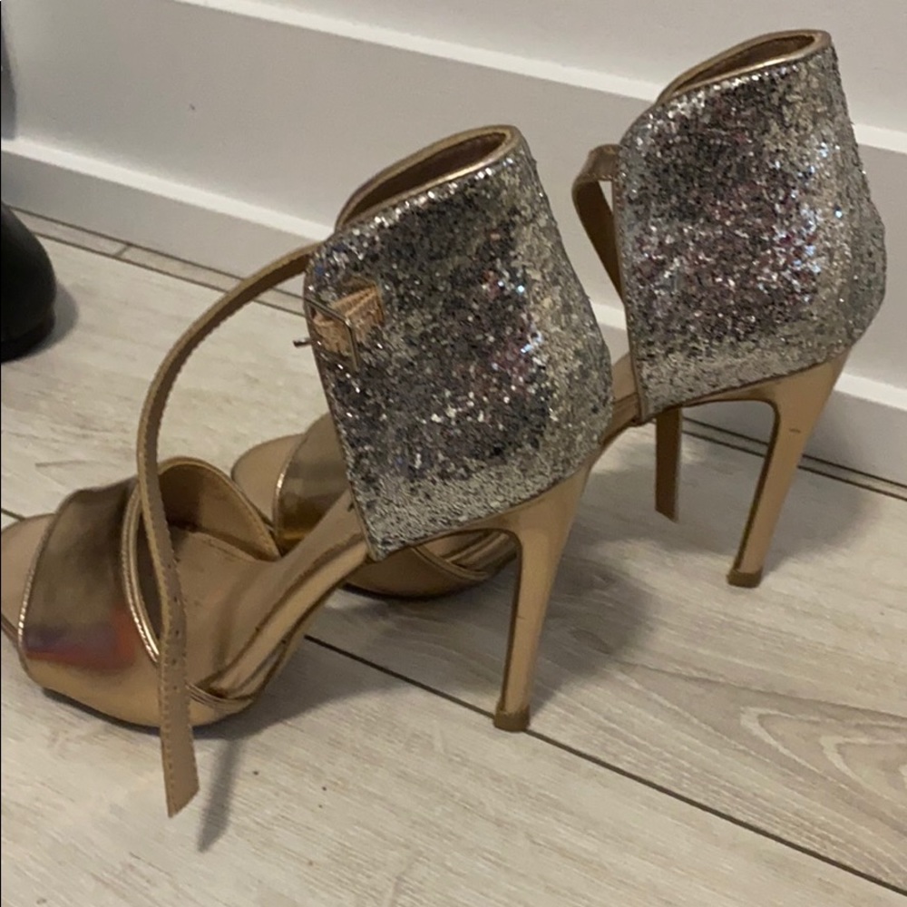 Fancy gold and glitter high heels